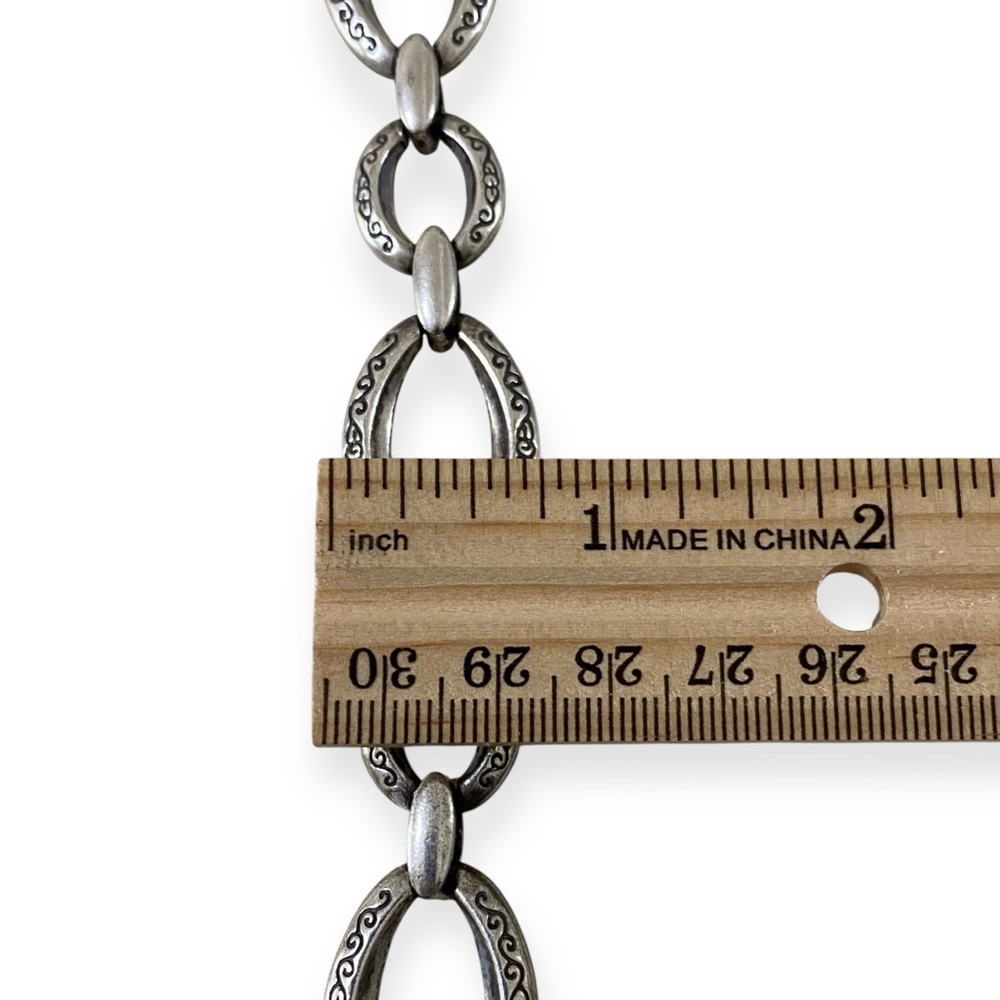 Brighton Silver Etched Toggle Adjustable Bracelet… - image 7